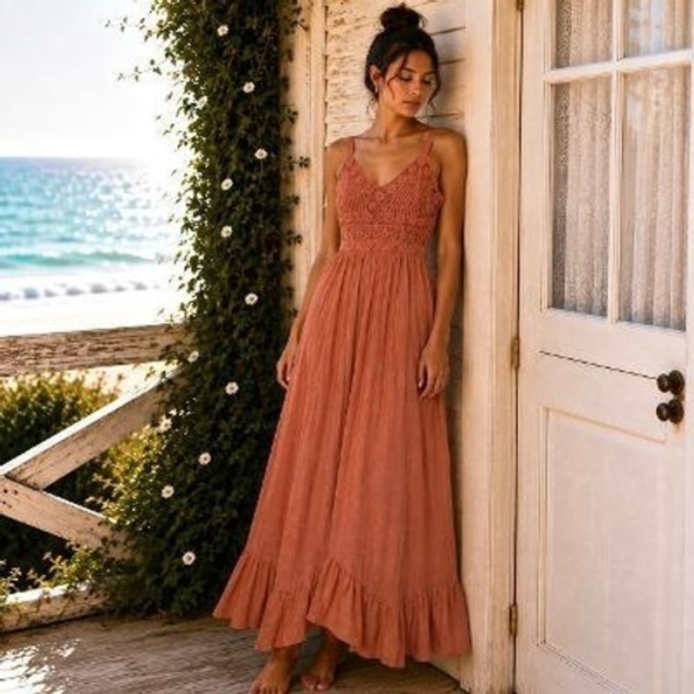 NWT Anthropologie J Gee Large Maxi Dress Cottagecore Romantic Coquette Boho Chic